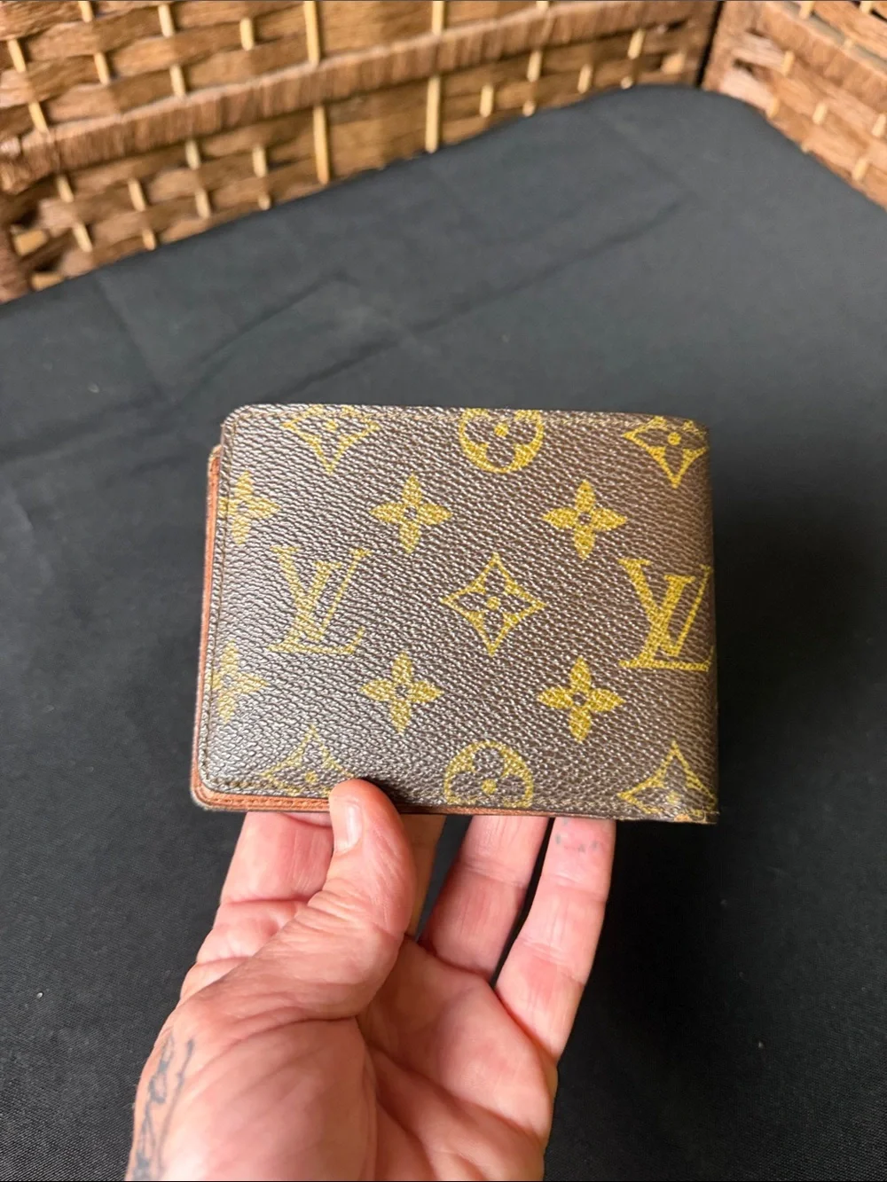 Louis Vuitton Brown & Gold Monogram Bifold Wallet